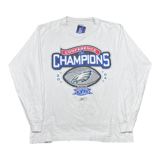 Vintage 2004 Reebok NFL Conference Champs Philadelphia Eagles Long Sleeve Tee M