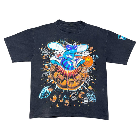 Vintage 1994 Charlotte Hornets Basketball Explosion Space Tee XL