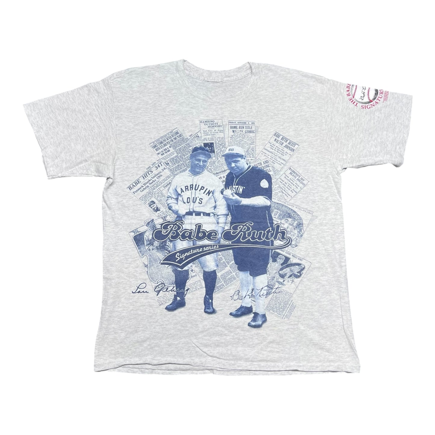 Vintage 90s Babe Ruth Baseball Player Signature Series Tee L