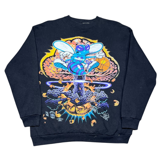 Vintage 1995 Charlotte Hornets Basketball Explosion Space Sweatshirt L