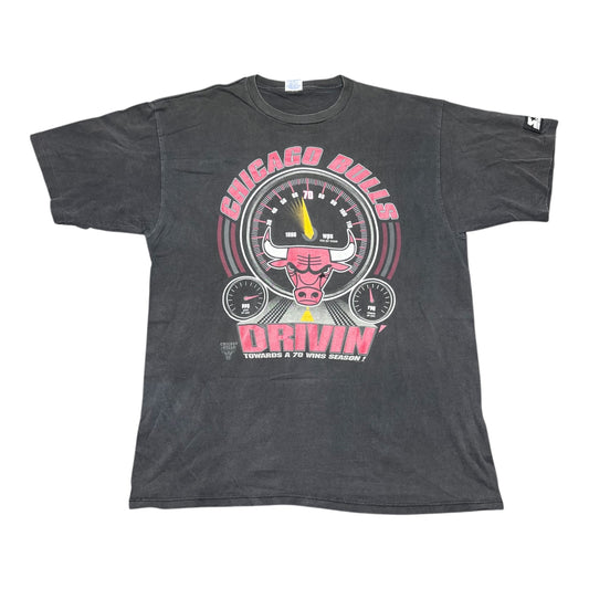 Vintage 90s Starter Chicago Bulls Basketball “Drivin 70 Wins” Tee XL