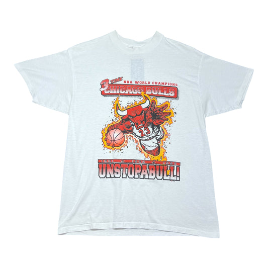 Vintage 1993 NBA Chicago Bulls 3 Time World Champions “Unstopabull!” Tee XL