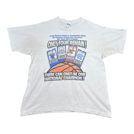 Vintage 90s Pro Player “Only Four Remains” North Carolina Tar Heels Ticket Tee XL
