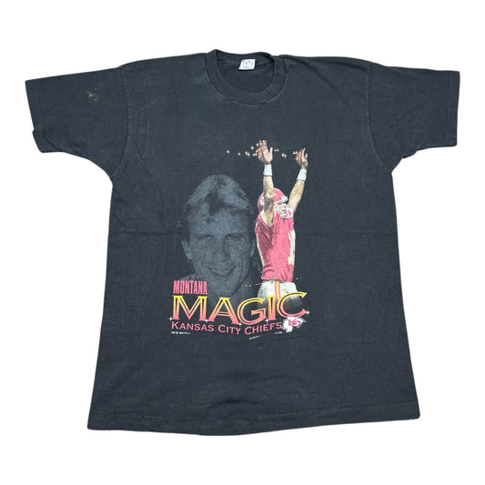 Vintage 1994 Salem Kansas City Chiefs Joe Magic Montana Player Tee XL