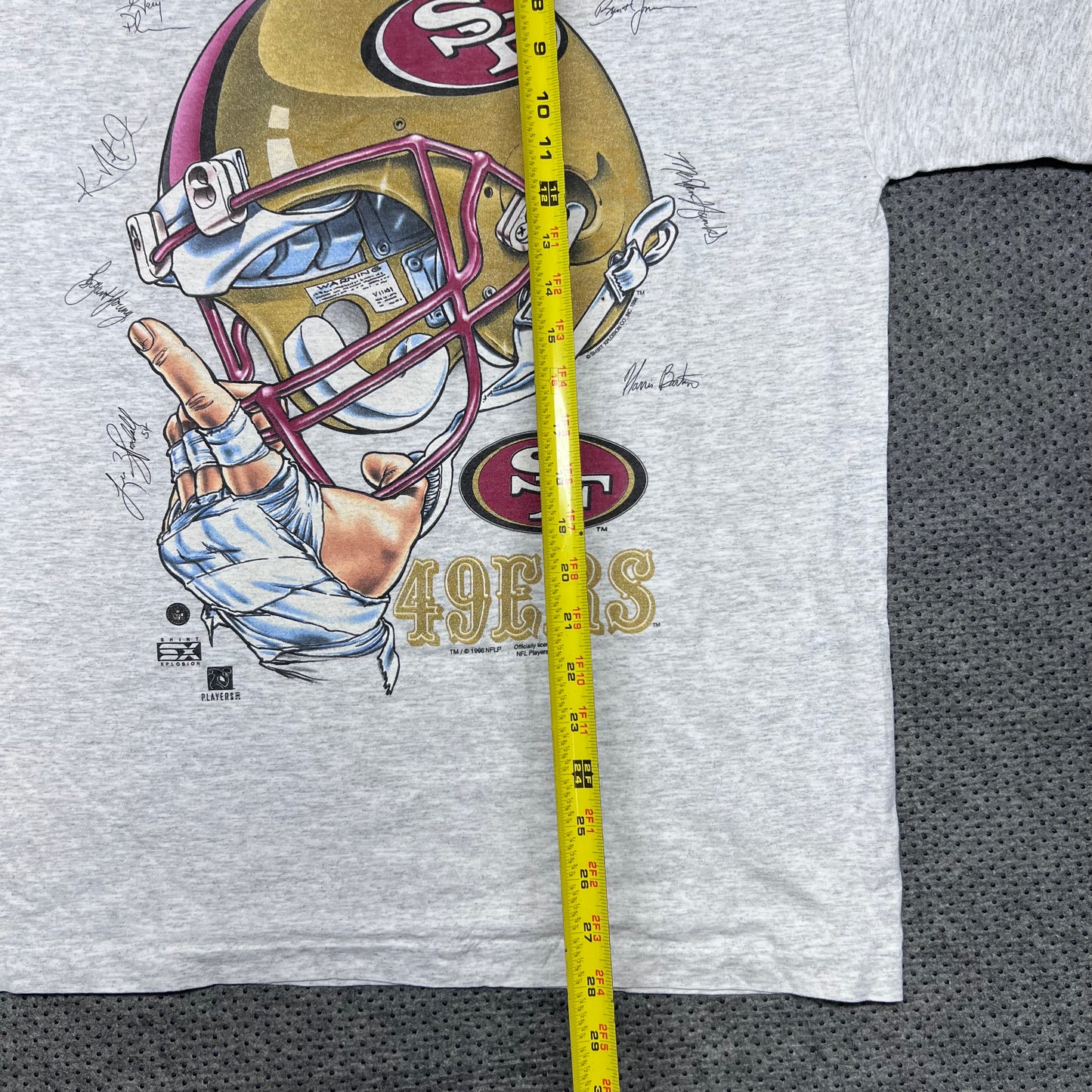 Vintage 1996 San Francisco 49ers Football Helmet Autograph Tee L