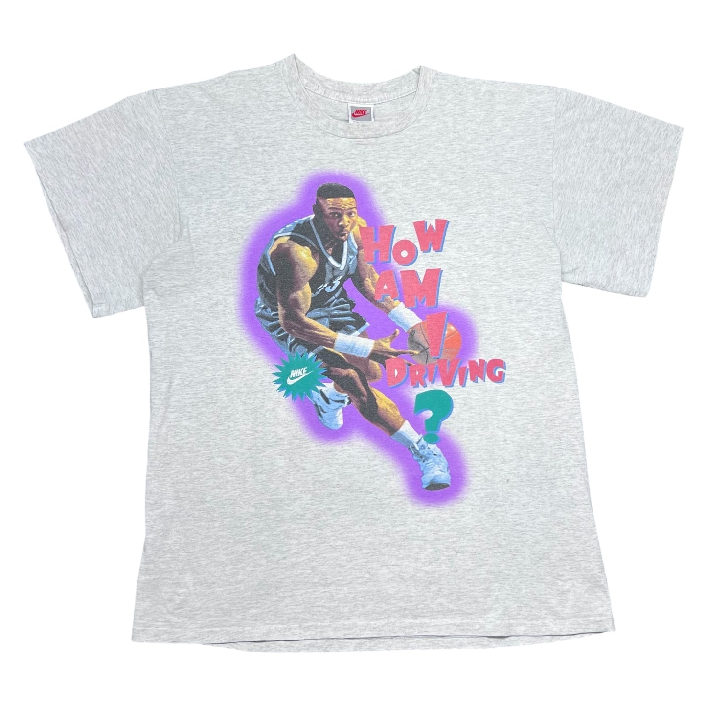 Vintage 90s Nike Alonzo Mourning Charlotte Hornets Double Sided Tee XXL
