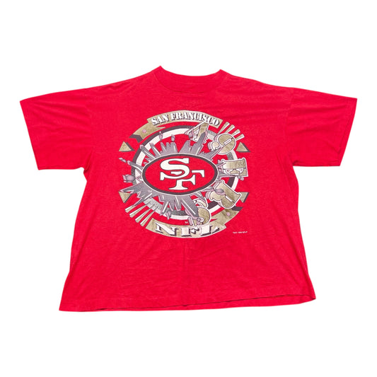 Vintage 1994 Red NFL San Francisco 49ers center logo red Tee XL