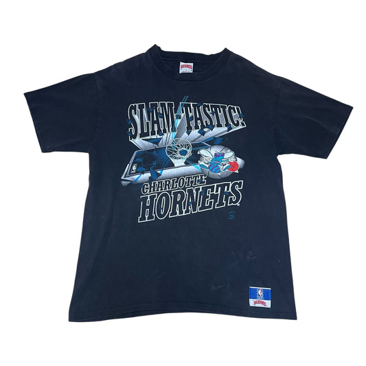 Vintage 90s Nutmeg Charlotte Hornets Shattered Backboard “Slam Tastic” Tee XL