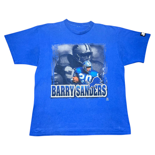 Vintage 90s Starter Detroit Lions Barry Sanders Football Player Tee XL