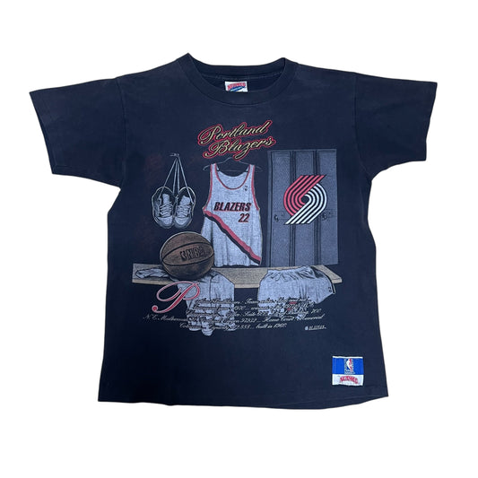 Vintage 90s Nutmeg Mills NBA Portland Trailblazers Locker Room Tee M