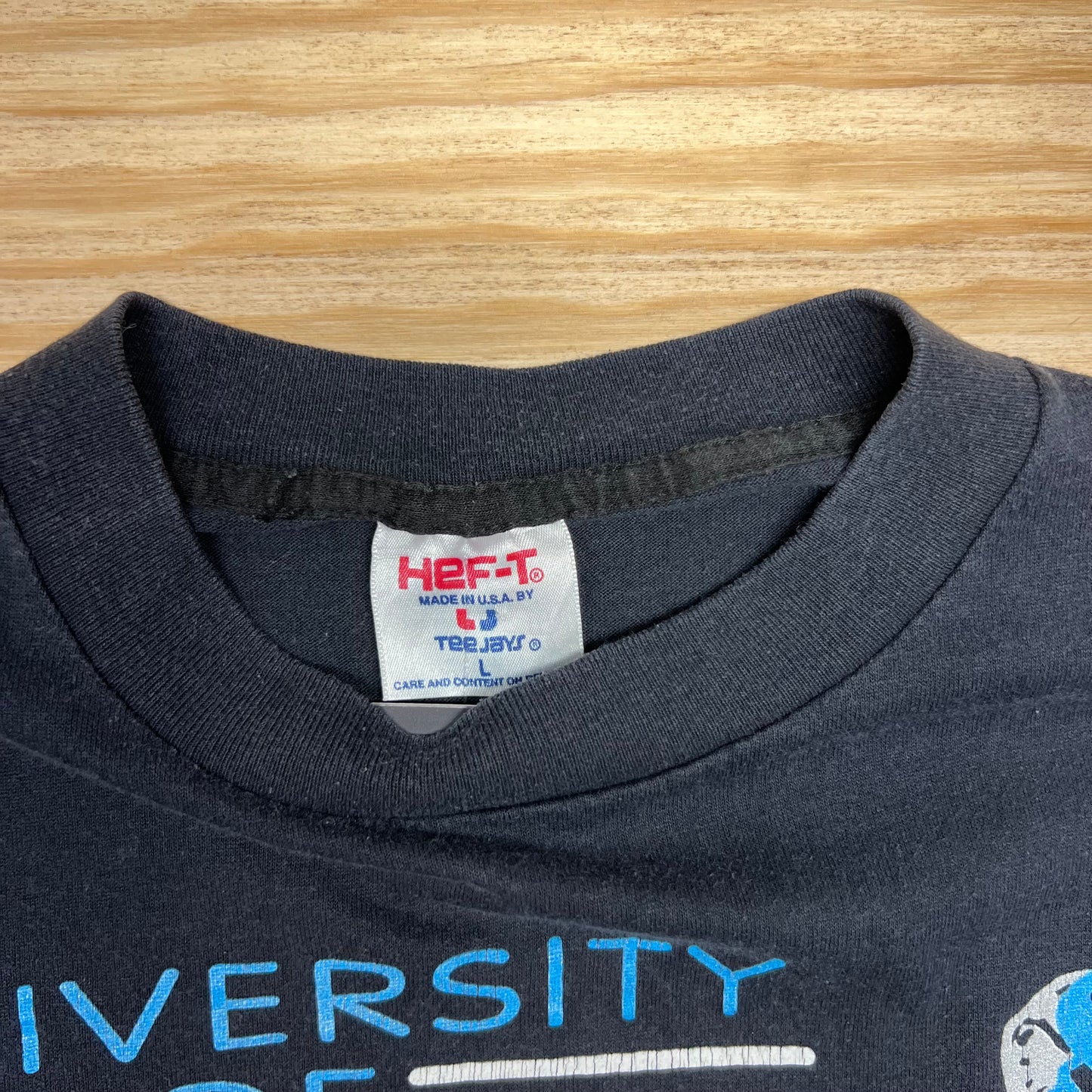 Vintage 90s University Of North Carolina Tar Heels Neon Style Basketball Tee L