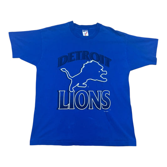 Vintage 1993 Artex NFL Detroit Lions Mascot Football Tee XL
