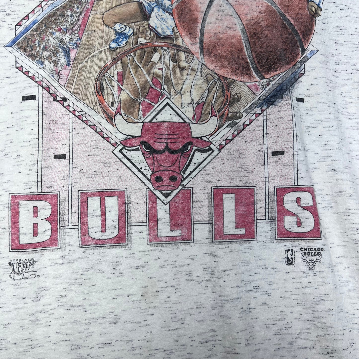 Vintage 90s Official Fan Sportswear NBA Chicago Bulls Player Dunking Tee L