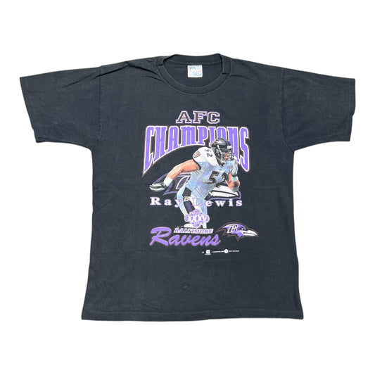 Vintage 2001 Baltimore Ravens Ray Lewis Football Player Tee L￼