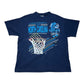 Vintage 90s University Of North Carolina Tar Heels Neon Style Basketball Tee L