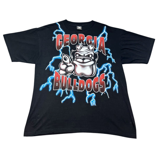 Vintage 90S Georgia Bulldogs University Lightning American Thunder Tee XXL