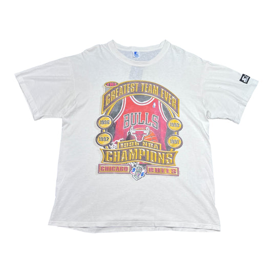 Vintage 1996 Starter NBA Finals Champions Chicago Bulls “Greatest Team Ever” Tee L