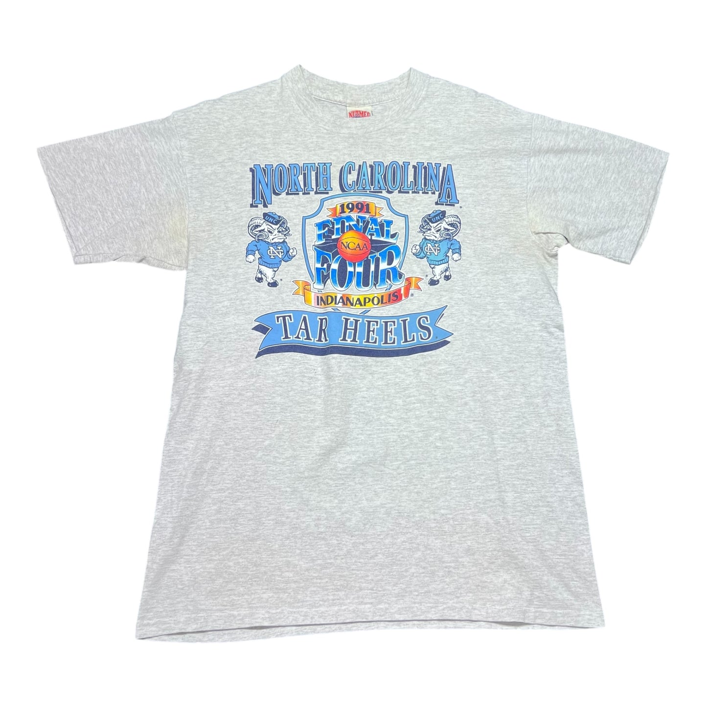 Vintage 1991 Nutmeg North Carolina Tar Heels Basketball Final Four Basketball Tee XL