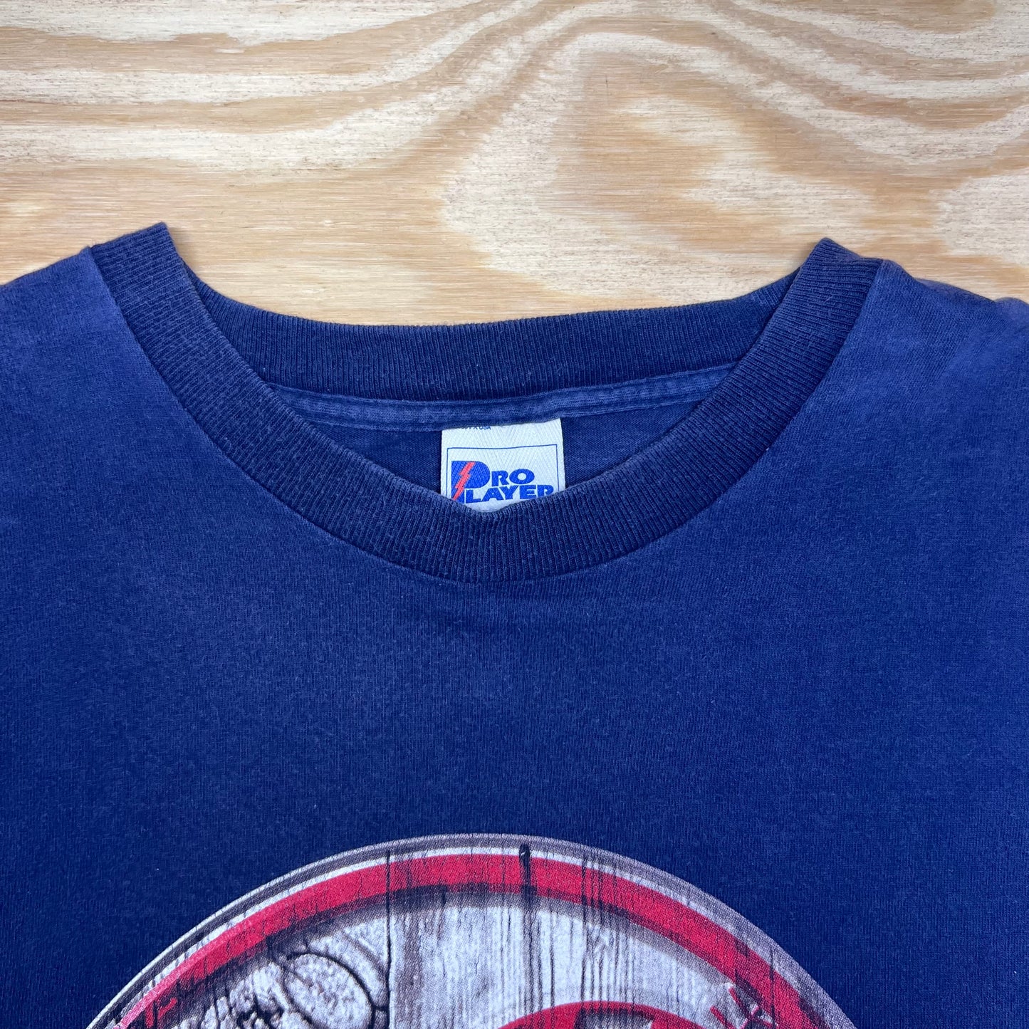 Vintage 1997 Pro Player Navy Blue MLB New York Yankees Wooden Baseball Tee XXL