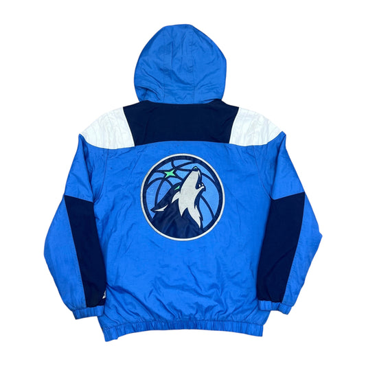 Vintage Starter Minnesota Timberwolves Quarter Zip Puffer Jacket L