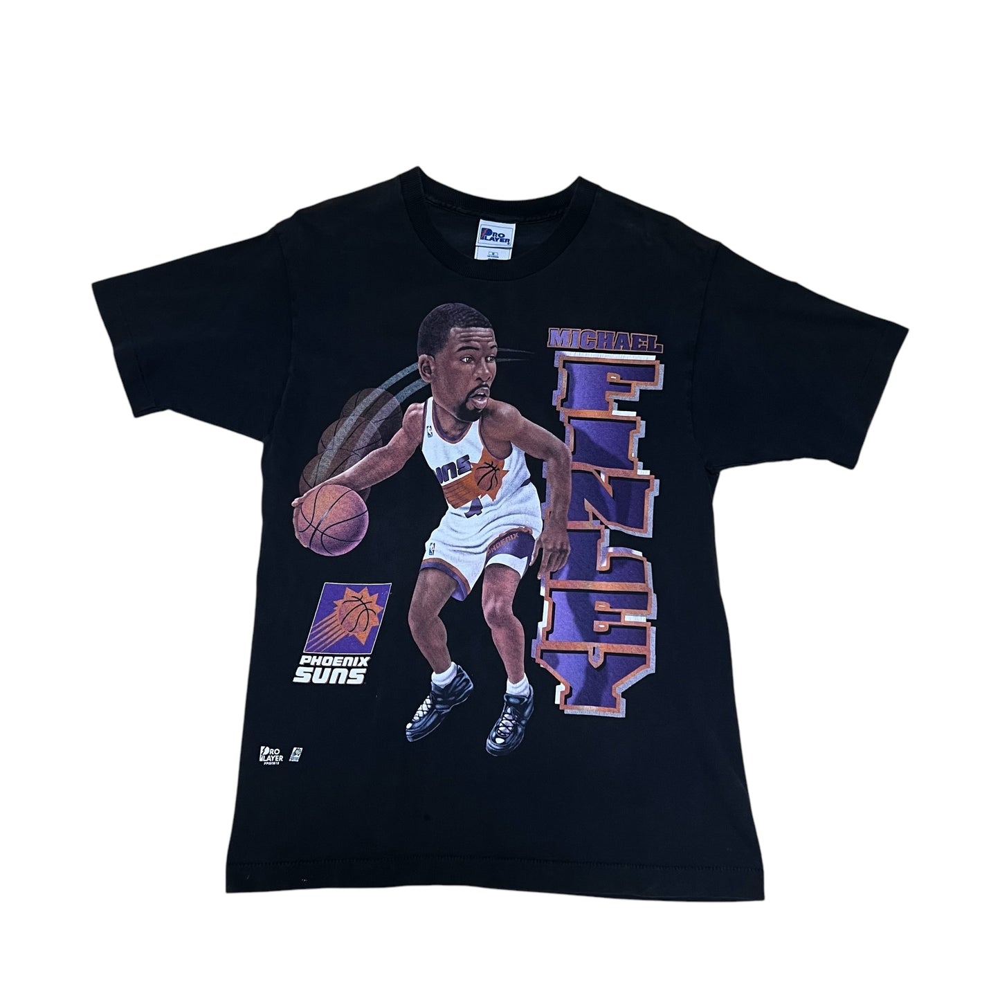 Vintage 90s Pro Player Phoenix Suns Michael Finley Caricature Tee M