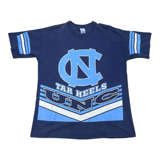 Vintage 90s Salem UNC North Carolina Tar Heels Navy Blue Double Sided Jersey Tee XL