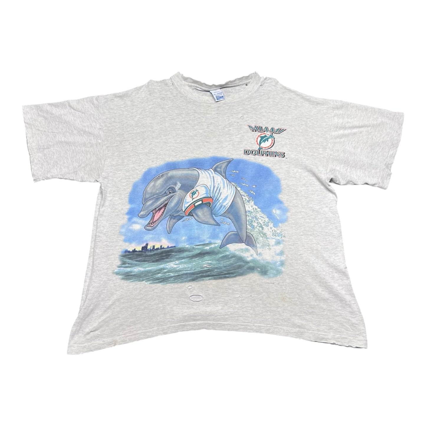 Vintage 1995 Salem Miami Dolphins Football Double Sided Tee XXL