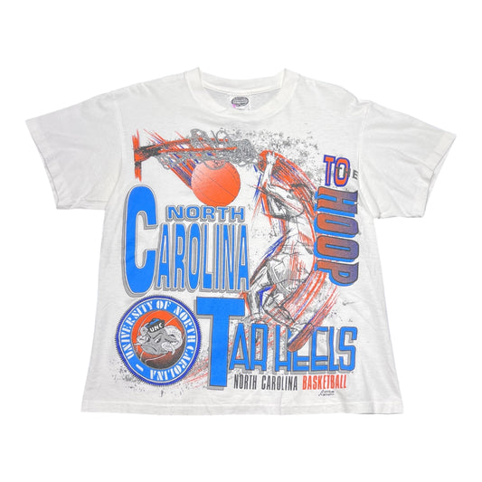 Vintage 90s Capitol Graphics North Carolina “To The Hoop” Tar Heels Scribble Tee L