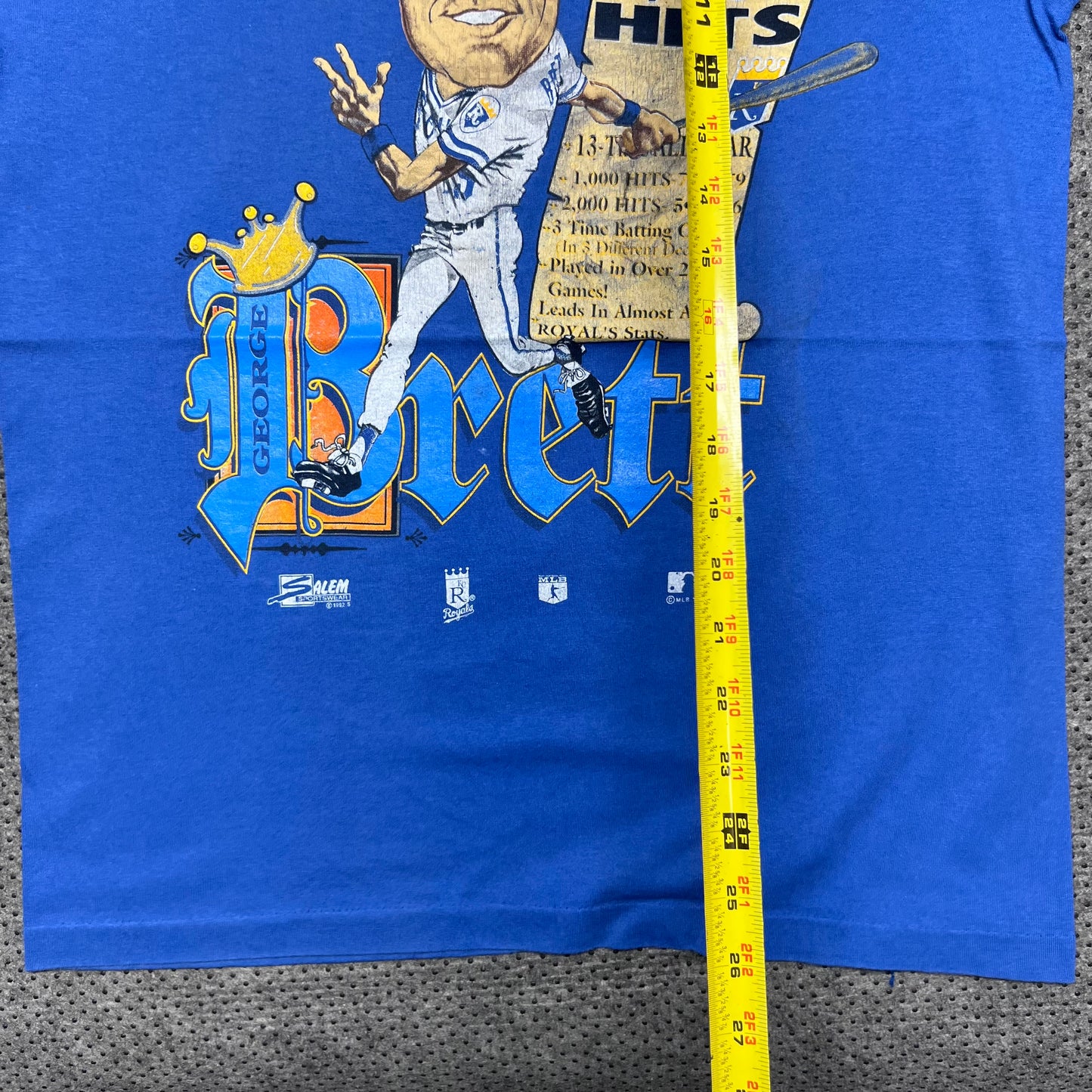 Vintage 1992 Salem Kansas City Royals Brett George Caricature Tee L