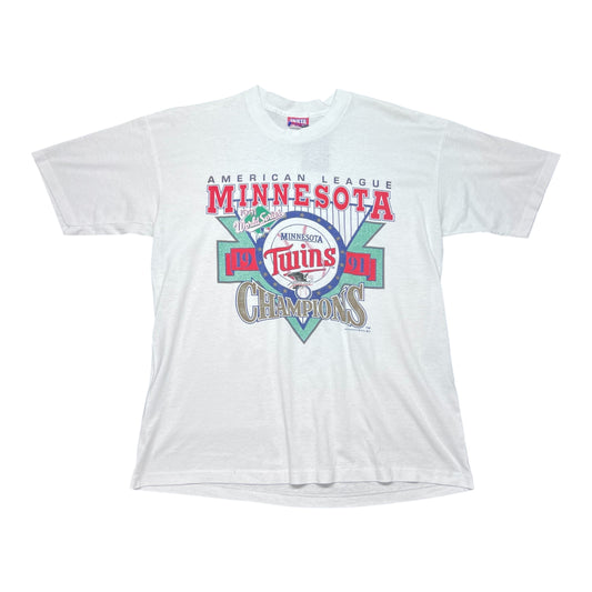 Vintage 1991 MLB World Series Champions Minnesota Twins American League Tee XL