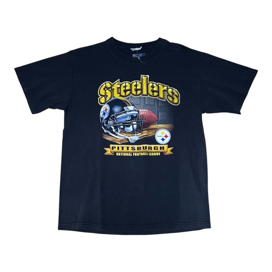 Vintage 00s NFL Pittsburgh Steelers Locker Room Football Helmet Tee L
