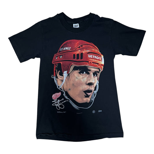 Vintage 1993 NHL Detroit Red Wings Steve Yzerman Hockey Player Big Head Tee L