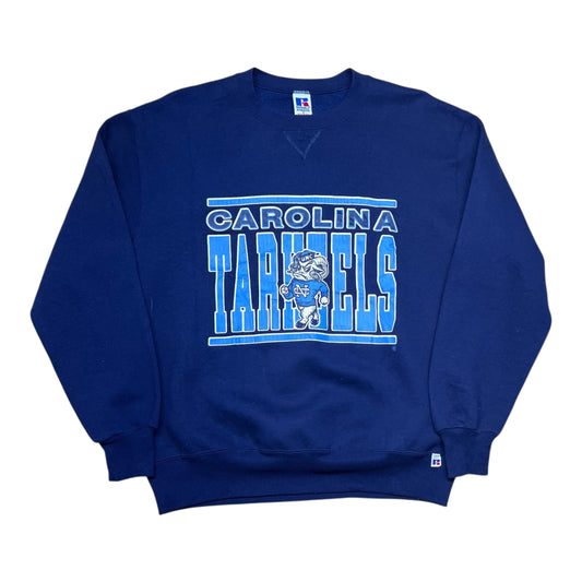 Vintage 90s Russell Athletic Carolina Tar Heels UNC Navy Blue Sweatshirt L