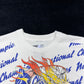 Vintage 90s AOP Duke University Blue Devils National Champions Flames Basketball Tee L