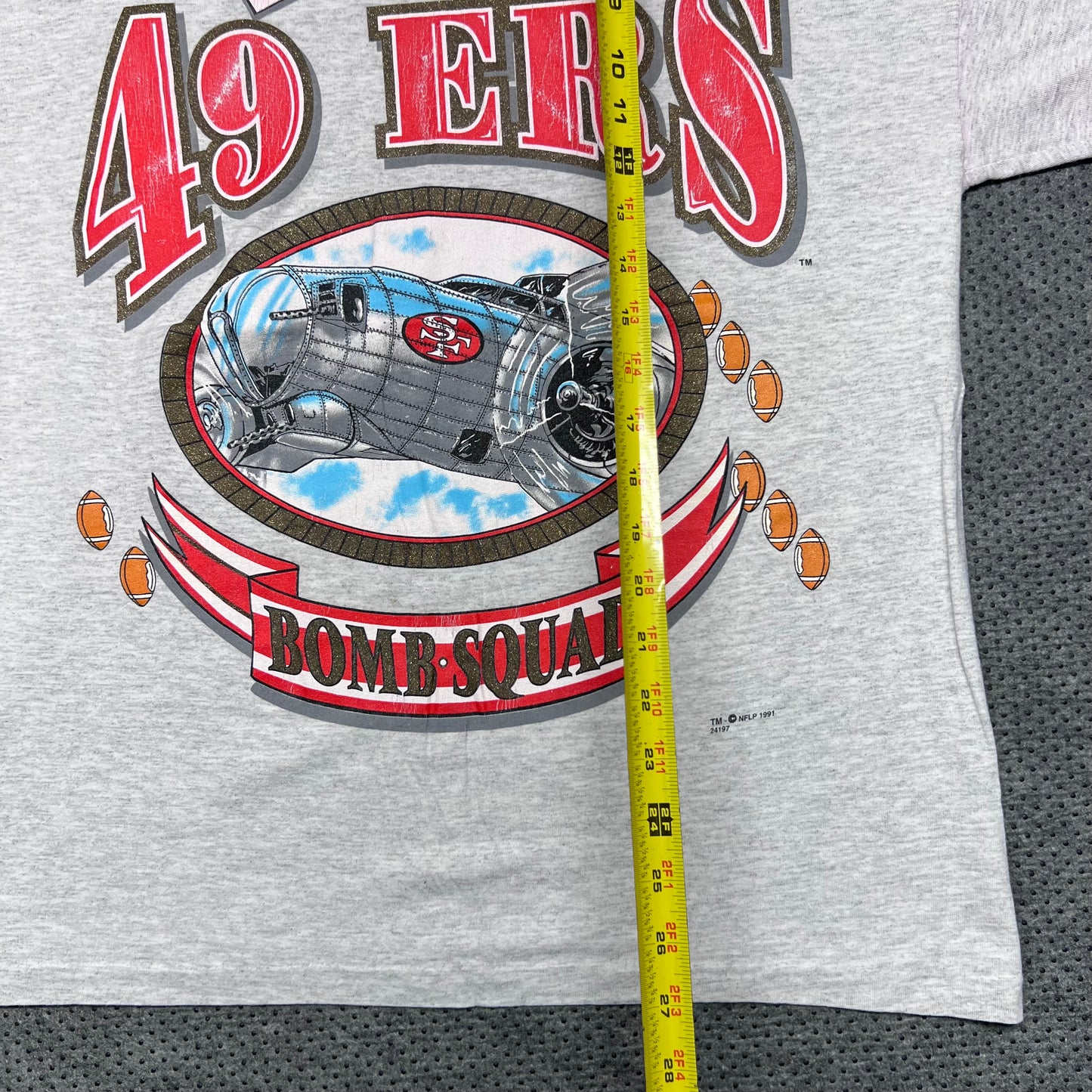 Vintage 1991 San Francisco 49ers Football Airplane Bomb Squad Tee L