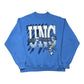 Vintage 90s Hanes North Carolina Tar Heels Scribble Art Light Blue Sweatshirt L