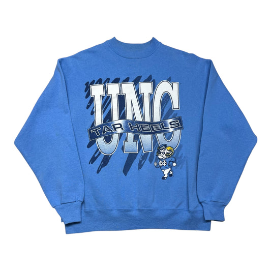 Vintage 90s Hanes North Carolina Tar Heels Scribble Art Light Blue Sweatshirt L