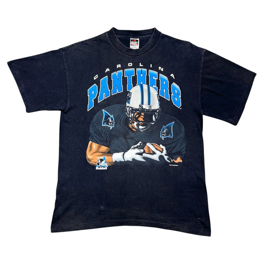 Vintage 1996 Riddell Carolina Panthers Player Double Sided Tee L