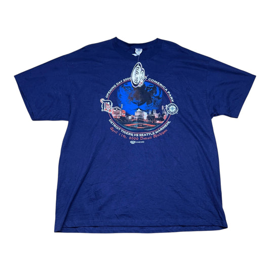 Vintage 2000 NWT Opening Day Detroit Tigers Stadium Navy Blue Tee XXL