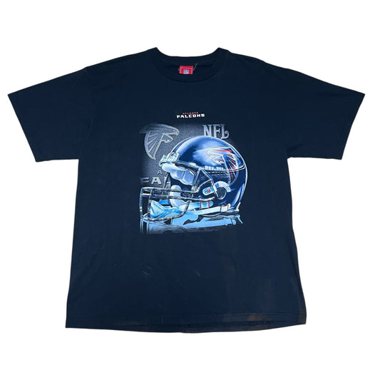 Vintage 00s National Football League Atlanta Falcons Chrome Helmet Tee XL