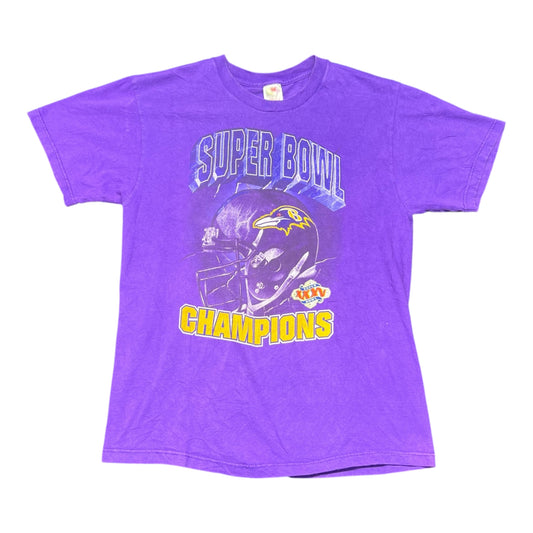 Vintage 00s NFL Baltimore Ravens Super Bowl Champions Helmet Tee L