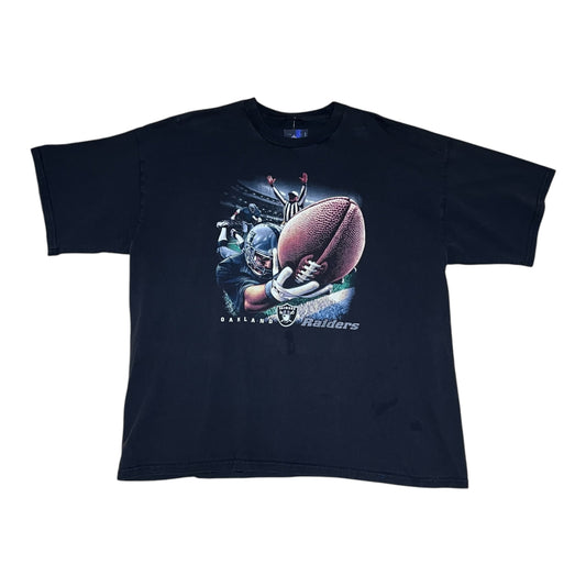 Vintage 00s NFL Oakland Raiders Football Field Touchdown Tee XXL
