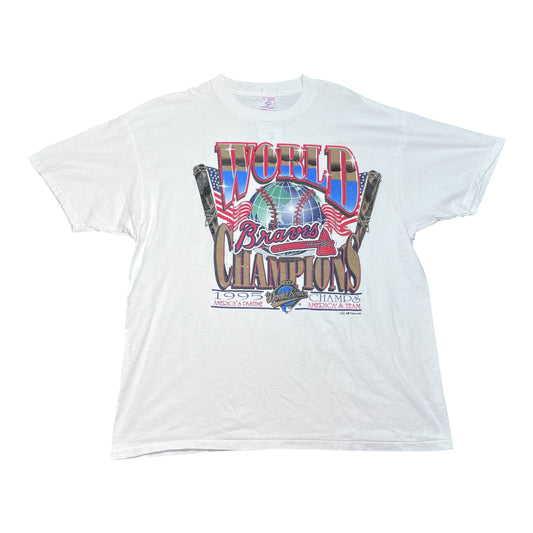 Vintage 1995 MLB Atlanta Braves World Series Champs Americas Team Tee XL