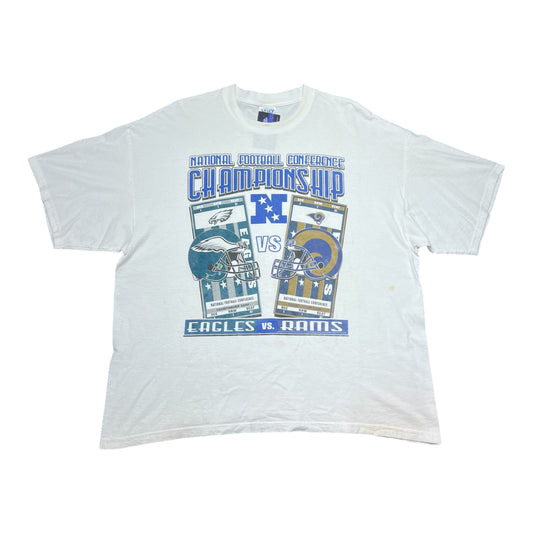 Vintage 00s National Football Conference Championship Eagles Vs LA Rams Ticket Tee XXL