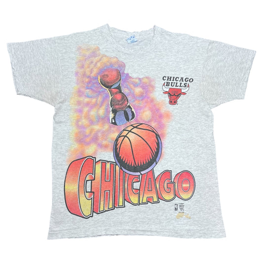 Vintage 90s Salem Sportswear Chicago Bulls Mascot Basketball Tee L