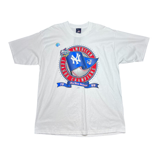Vintage 1999 Pro Player MLB American League Champions New York Yankees Flag Tee XL