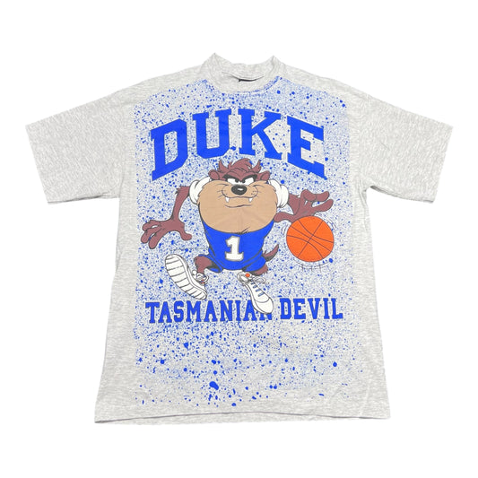 Vintage 90s Tasmanian Devil Duke University Blue Devils Basketball Tee XL