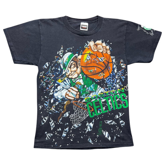 Vintage 1992 Boston Celtics Shattered Backboard Basketball Tee M