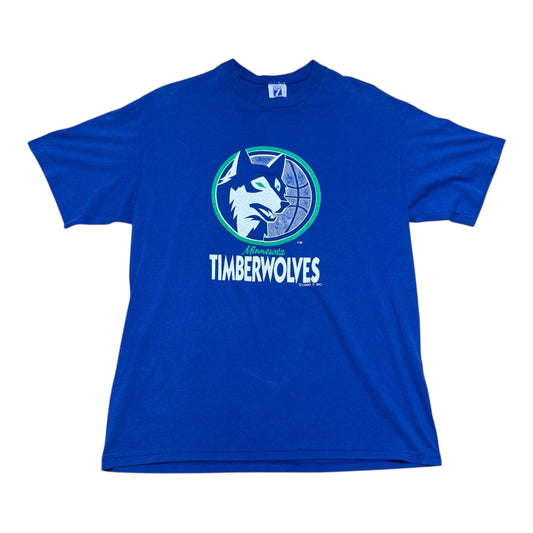 Vintage 90s Logo 7 NBA Minnesota Timberwolves Basketball Tee XL