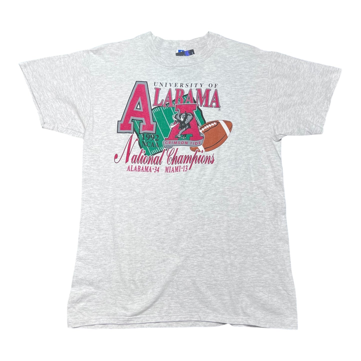 Vintage 1992 Russell NCAA National Champions Alabama Crimson Tide Tee L